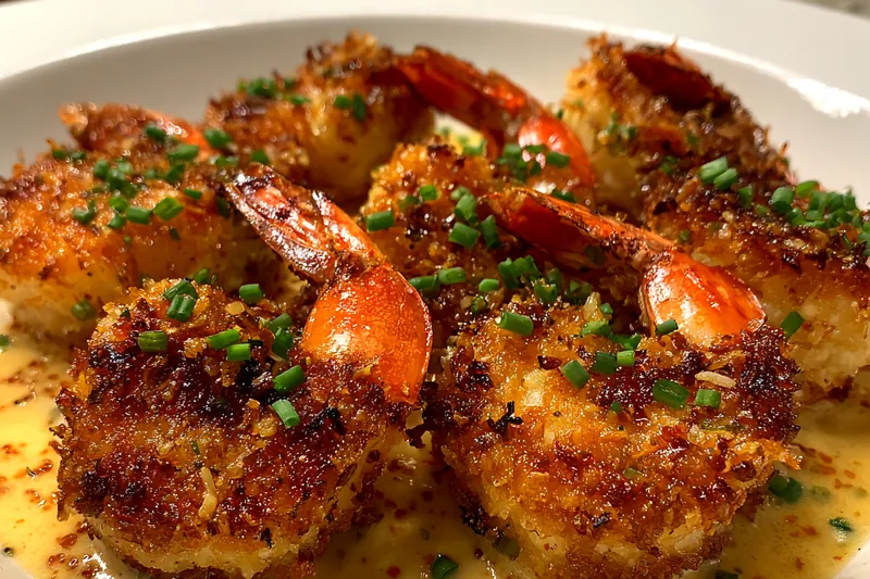 An array of fresh ingredients for Crispy Coconut Shrimp Delight laid out on the kitchen counter.