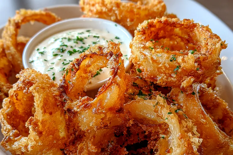 Fresh ingredients for Crispy Fried Onion Chips