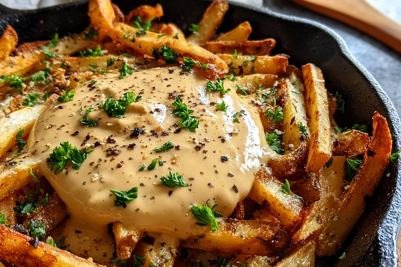 Cooking process for Crispy Fries with Garlic Aioli