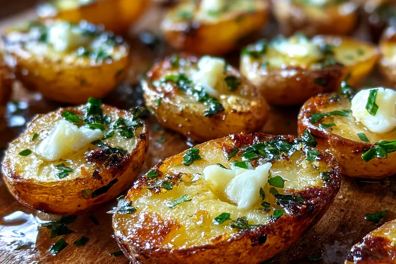 Fresh ingredients for Crispy Garlic Butter Potatoes