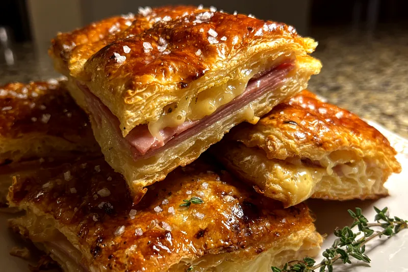 Cooking process for Crispy Ham Cheese Pastry