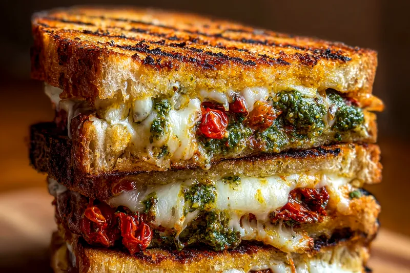 Fresh ingredients for Sun-Dried Tomato Pesto Sandwich