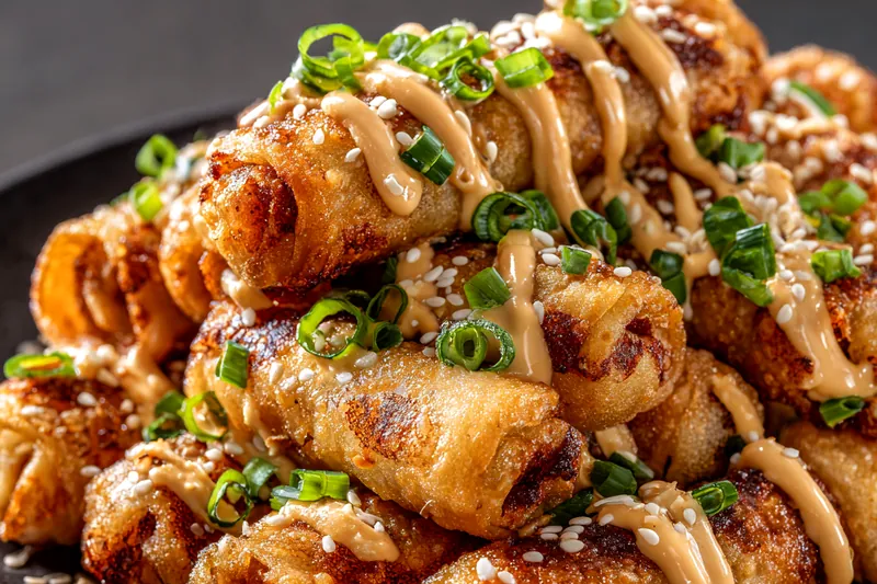 Cooking process for Crispy Savory Egg Rolls