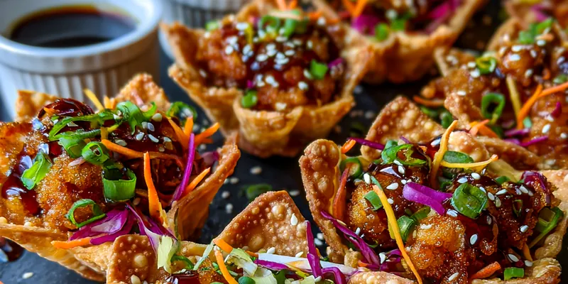 Crispy Teriyaki Chicken Wontons
