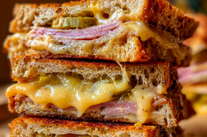 Fresh ingredients for Cuban Grilled Cheese Sandwich