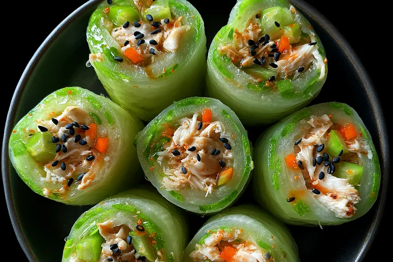 Cooking process for Cucumber Chicken Roll Ups