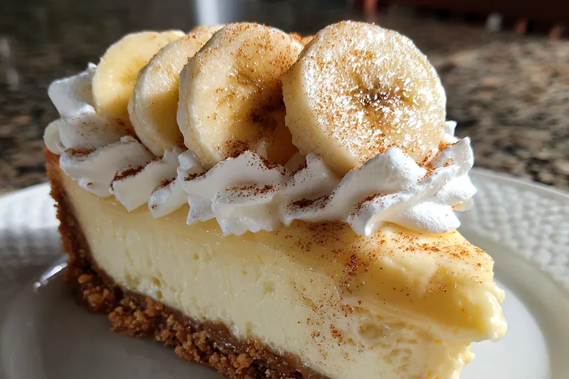 A colorful array of ingredients for Decadent Banana Cream Cheesecake displayed on a countertop.