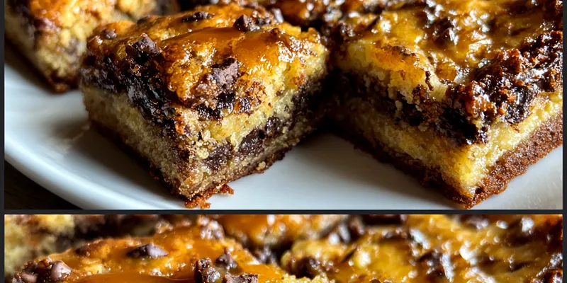 Delicious Decadent Caramel Chocolate Bars served on a plate