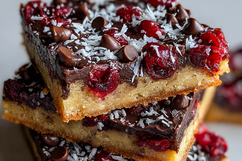 Chef Mitchell mixing the batter for Decadent Chocolate Cranberry Bars in a bright kitchen.