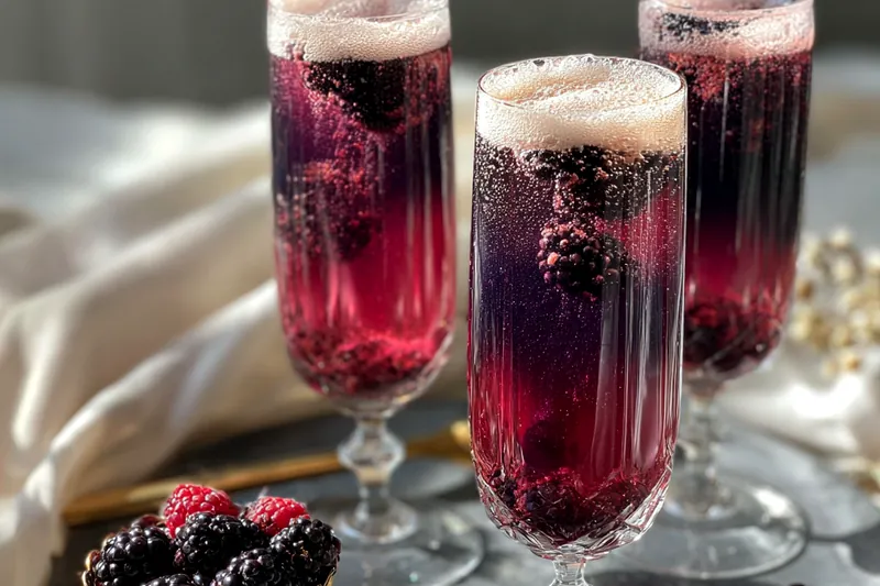 Chef Mitchell mixing the ingredients for the Delicious Blackberry Fizz Cocktail.