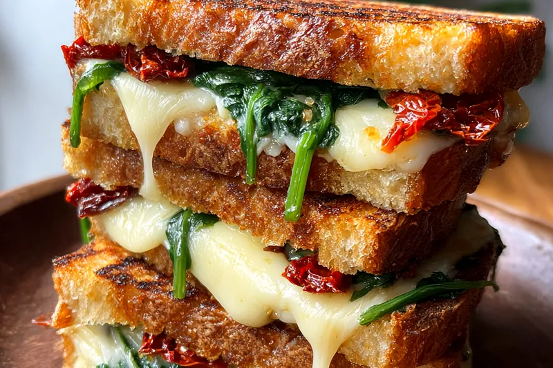 Vibrant display of fresh ingredients for Delicious Grilled Cheese Delight, showcasing bread, cheeses, and seasonings.