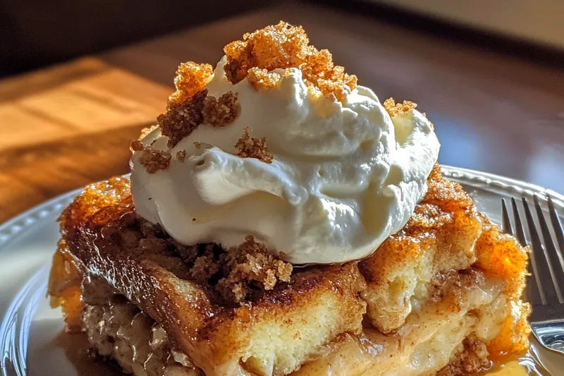 An arrangement of the ingredients needed for Festive Eggnog Casserole Delight, including bread, eggs, and eggnog.
