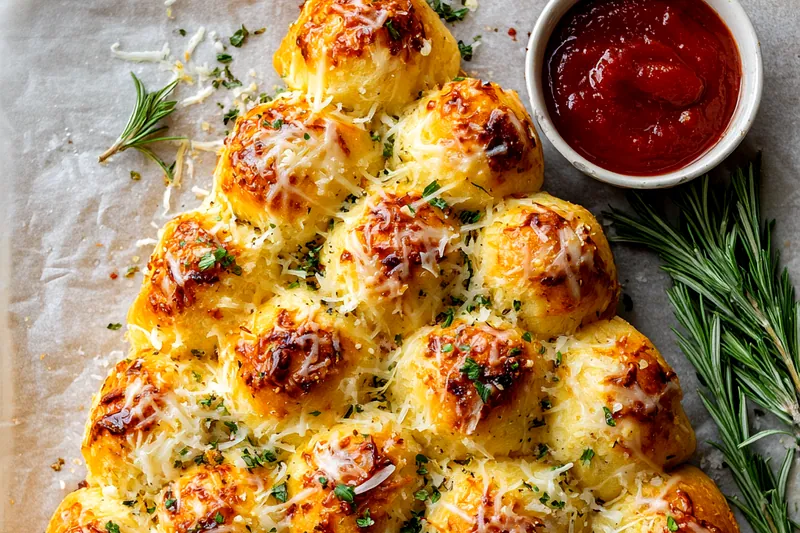 Fresh ingredients for Festive Cheesy Pull-Apart Bread