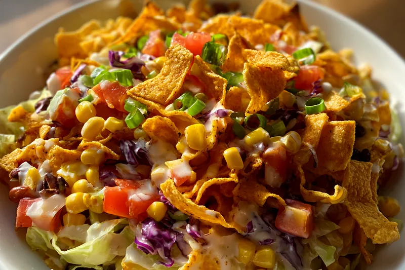 Chef Mitchell sautéing ingredients in a skillet to create Delicious Frito Cowboy Cabbage.