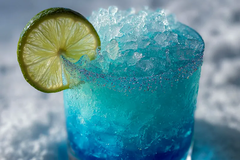 Fresh ingredients for Frosty Blue Margarita