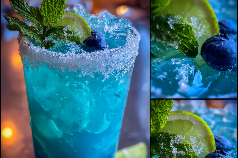 Cooking process for Frosty Blueberry Mint Punch