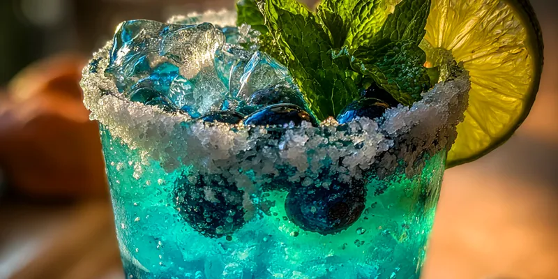 Frosty Blueberry Mint Punch