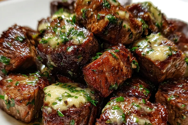 Cooking process for Garlic Butter Steak Bites