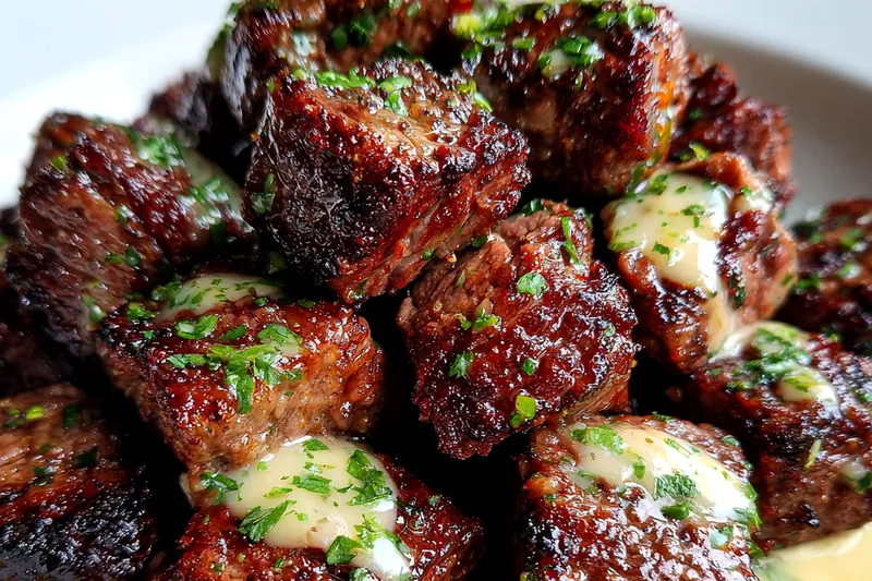 Fresh ingredients for Garlic Butter Steak Bites