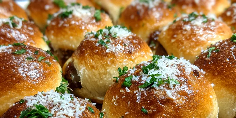 Garlic Parmesan Cheeseburger Bombs