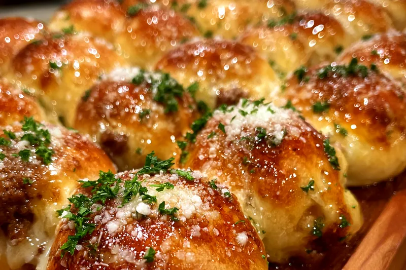 Fresh ingredients for Garlic Parmesan Cheeseburger Bombs
