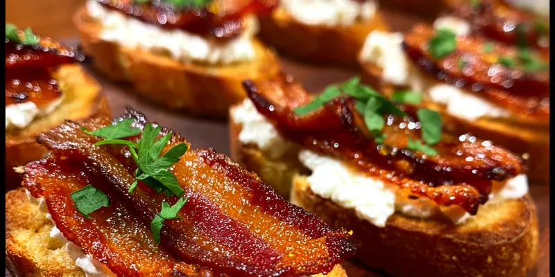 Glazed Bacon Crostini