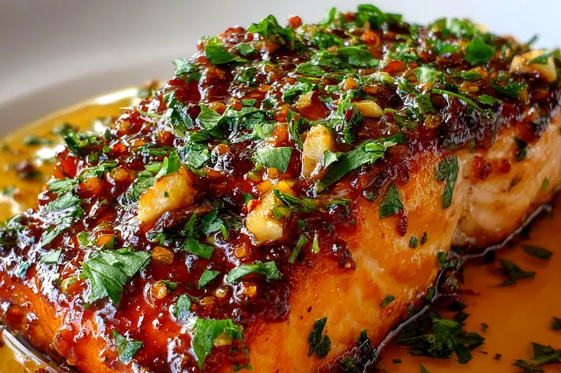 Fresh ingredients for Glazed Herb Crusted Salmon