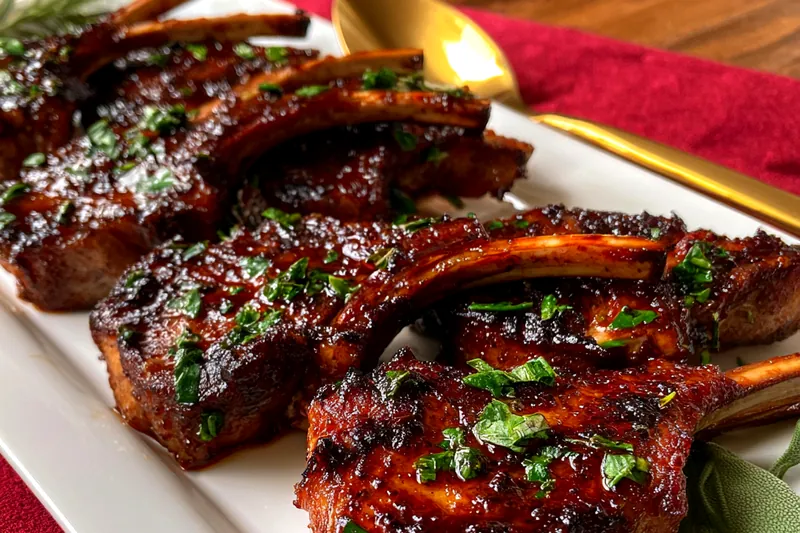 Fresh ingredients for Glazed Herb Lamb Chops