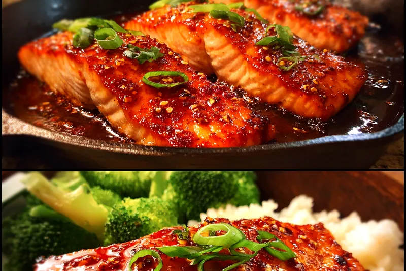 Cooking process for Glazed Salmon Fillets