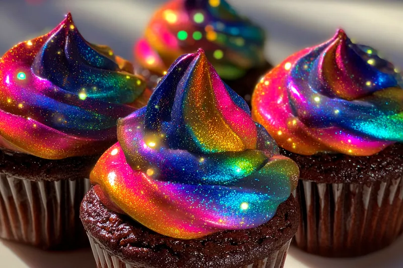 Fresh ingredients for Glowing Rainbow Cupcakes