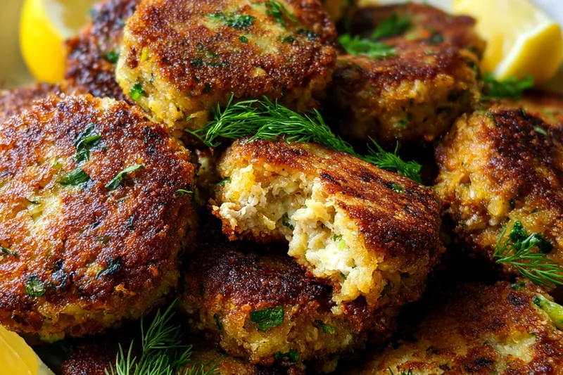 Cooking process for Golden Crispy Salmon Patties