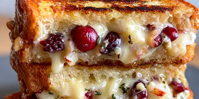 Gourmet Sweet Savory Apple Cranberry Grilled Cheese