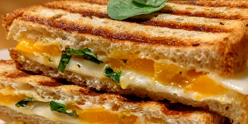 Gourmet Peach Cheddar Sandwich