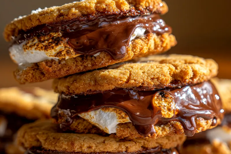 Cooking process for Gourmet S'mores Cookies Delight