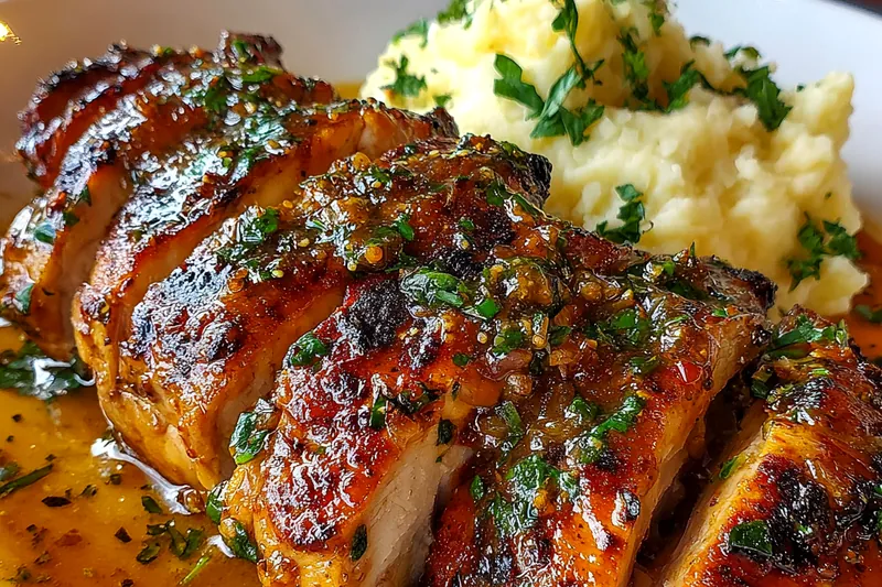Cooking process for Grilled Herb-Crusted Chicken