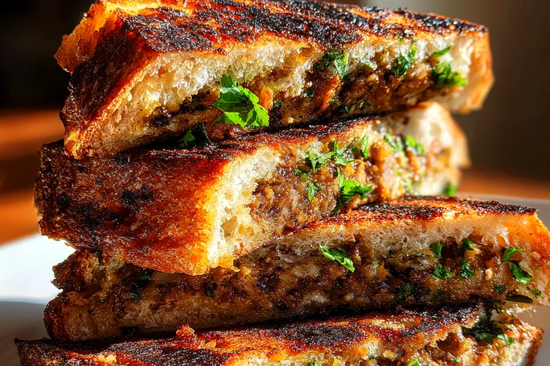 Cooking process for Grilled Meat-Stuffed Pita