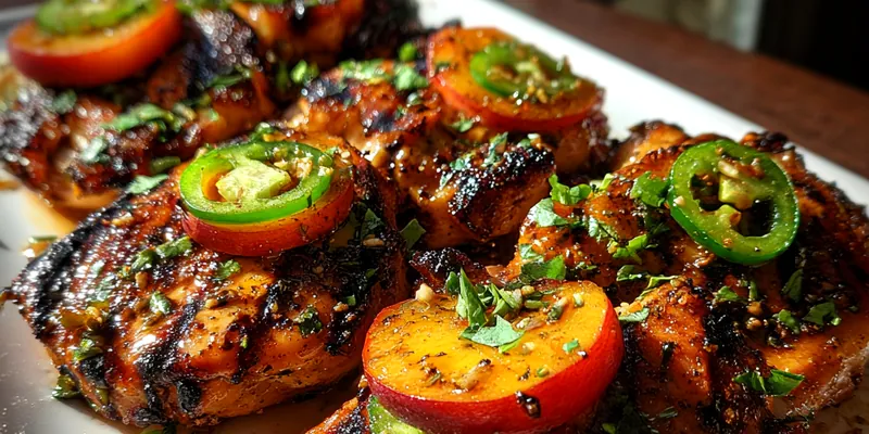 Grilled Peach Jalapeño Chicken