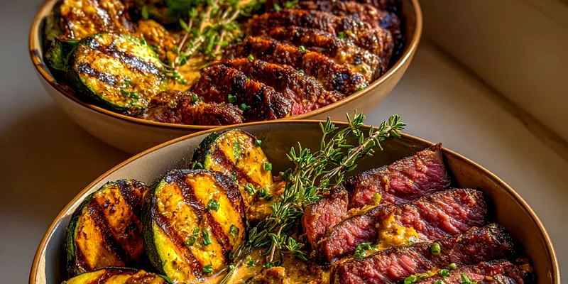 Grilled Steak and Zucchini Bowl