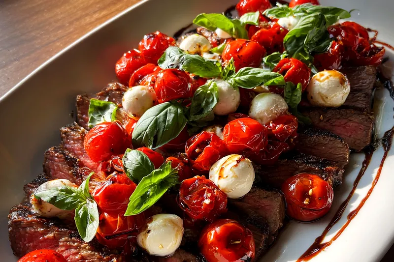 Cooking process for Grilled Steak Caprese