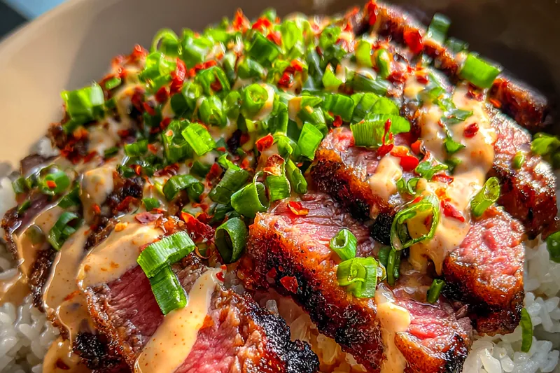 Cooking process for Grilled Steak with Creamy Sauce