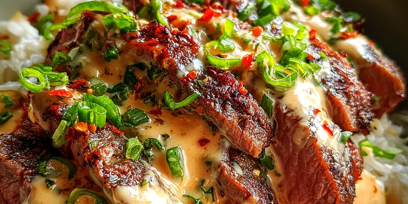 Grilled Steak with Creamy Sauce