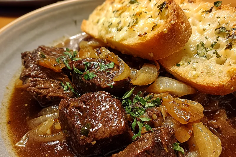 Cooking process for Hearty Beef Onion Stew