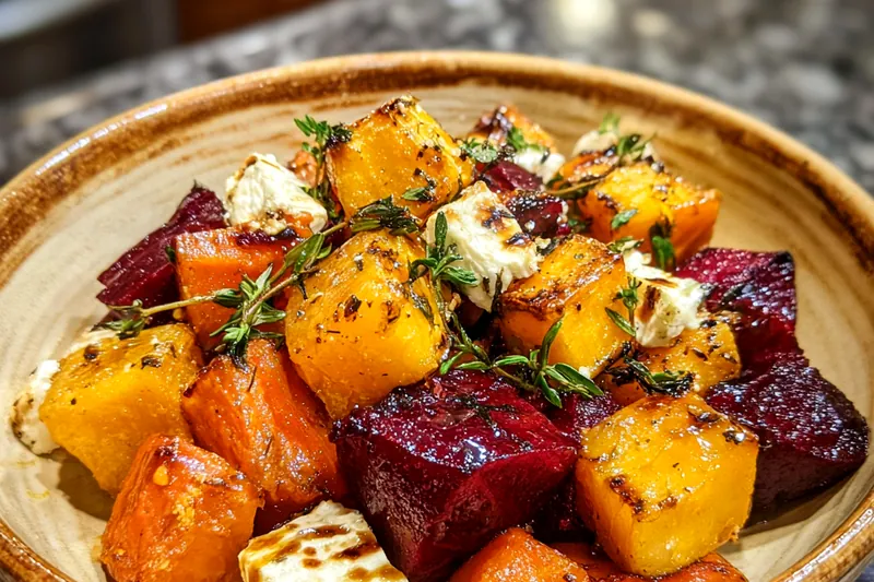 A colorful array of fresh winter vegetables ready for the Hearty Winter Vegetable Bowl.