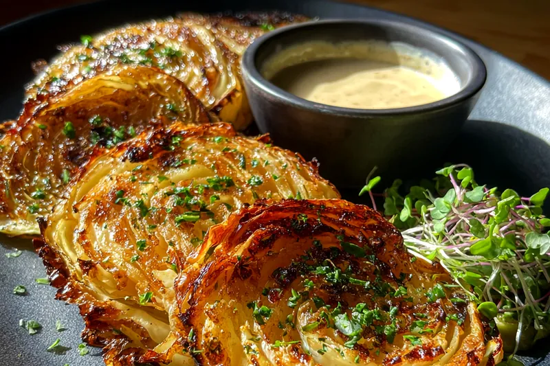 Fresh ingredients for Herb Roasted Cabbage Steaks