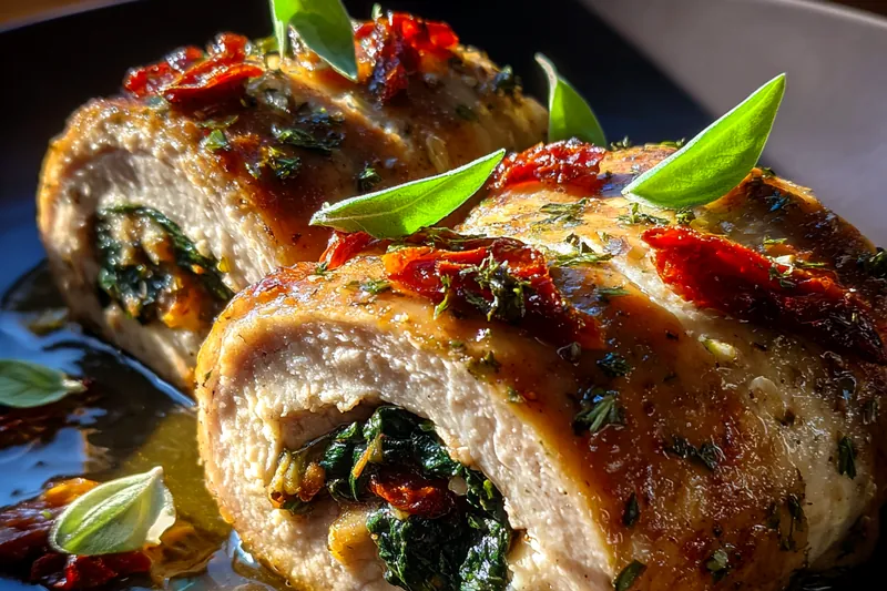 Fresh ingredients for Herb Stuffed Baked Chicken Rolls