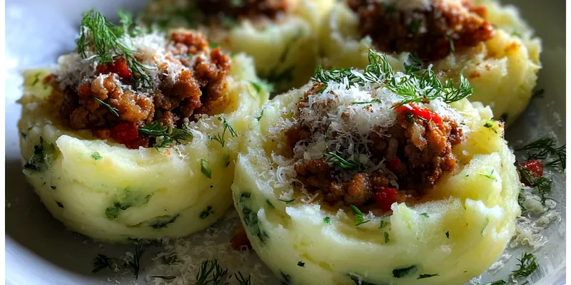 Herb Stuffed Potato Nests