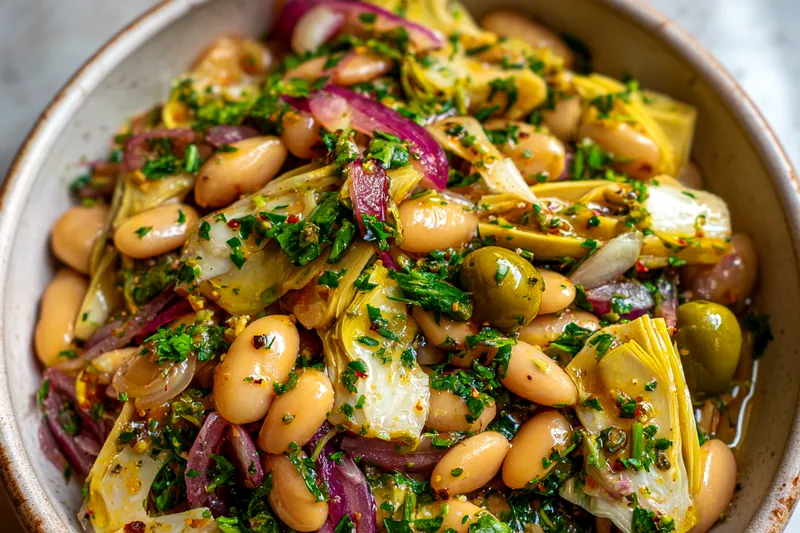 Cooking process for Herbed Mediterranean Bean Salad