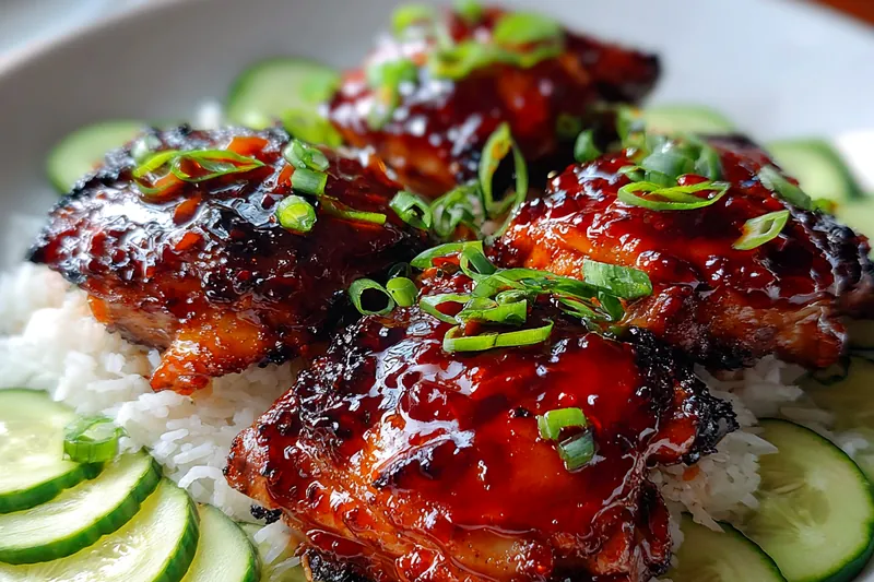 Cooking process for Hoisin Glazed Chicken Thighs