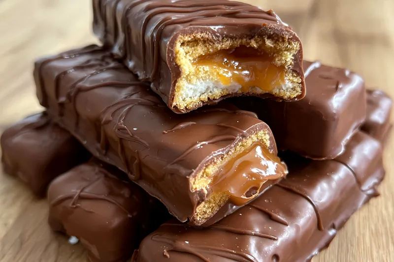 Fresh ingredients for Homemade Chocolate Caramel Bars