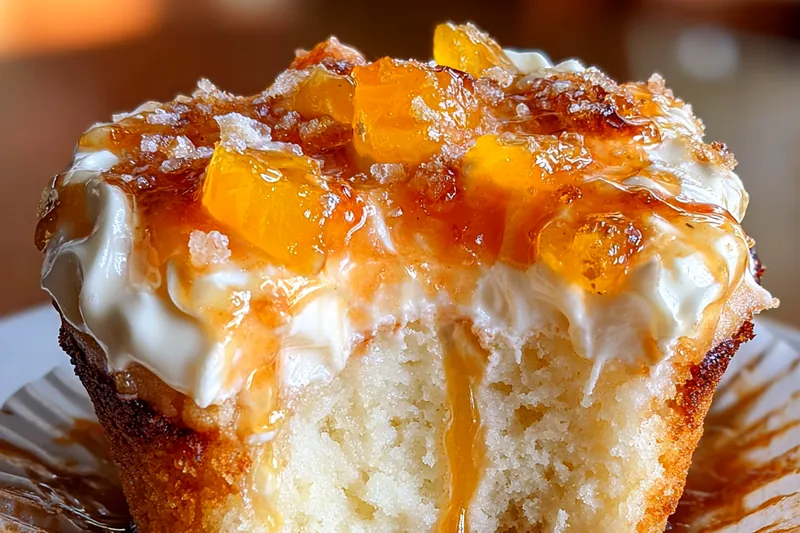 Cooking process for Honey Peach Cupcakes Delight